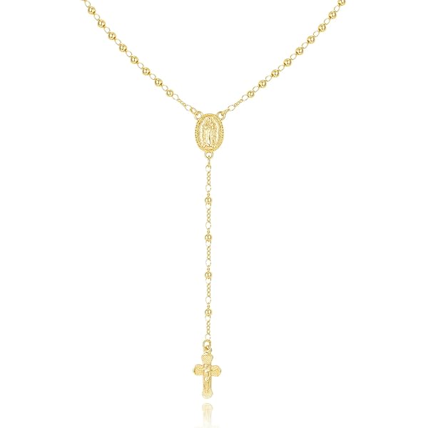 NABIAN Collar De Rosario Con Colgante De Cruz De Jesucristo, Collar De