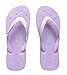 Shower Shoez Women's Non-Slip Dorm Gym Pool Water Sandal Flip Flops (7-8, Purple/Grey)