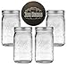 Ball Mason Jars Wide Mouth 32 oz Bundle with Non Slip Jar Opener- Set of 4 Quart Size Mason Jars - Canning Glass Jars with Lids primary