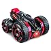 SZJJX Five Wheels Race Stunt Car 2WD Remote Control RC Vehicle with LED Headlights Extreme High Speed 360 Degree Rolling Rotating Rotation Red