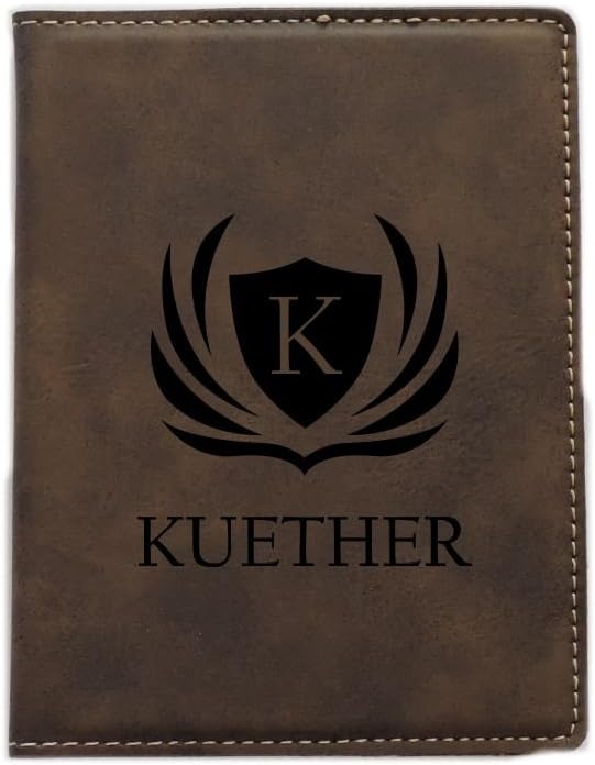 Forever Me GiftsPersonalized Passport Cover Holder Custom Leather Gifts (Brown)
