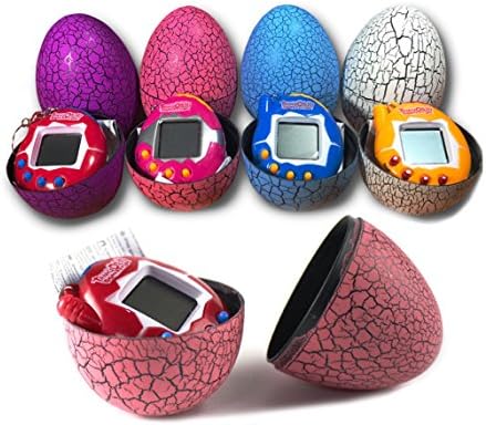 Kids Dinosaur Egg Virtual Pets on a Keychain Digital Pet Electronic Game Chirstmas Gift (White)