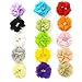 15-20 PCS Baby Girl Chiffon Flowers Lined Hair Bows Clips for Teens Girls Babies Toddlers