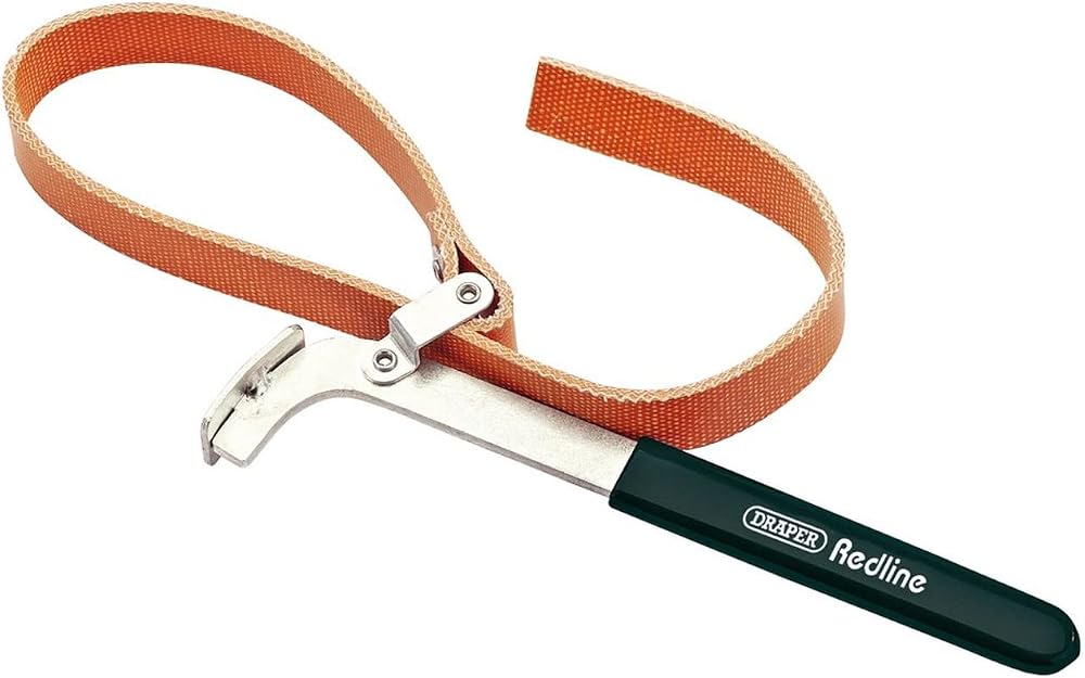 Draper 68813 100 mm Oil Filter Strap Wrench Black Orange