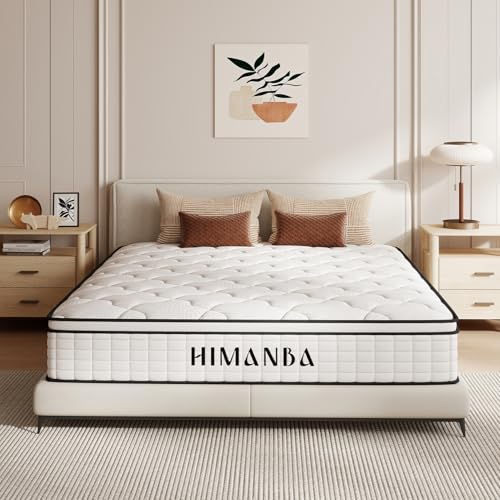 Himanba Full Mattress 12 Inch Memory Foam Hybrid Mattress in a Box, Individual Pocketed Spring for Motion Isolation & Pressure Relief, Breathable Cooling Fabric, Medium Firm, Edge Support, CertiPUR-US