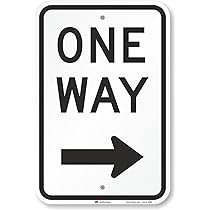ワンウェイ　アルミサイン Amazon.com: One Way Sign, One Way Sign with Left Arrow 18x12