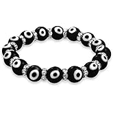 Colorful Turkish Glass Bead Good Luck Protection Evil Eye Stretch Bracelet Rondelle Crystal Spacer Stackable Protection More Colors for Women Teens