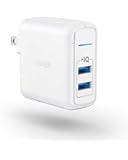 USB Charger, Anker Elite Dual Port 24W Wall Charger, PowerPort 2 with PowerIQ and Foldable Plug, for iPhone 11/Xs/XS Max/XR/X/8/7/6/Plus, iPad Pro/Air 2/Mini 3/Mini 4, Samsung S4/S5, and More