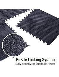 Soozier Exercise Interlocking Protective Flooring - 24" x 24" x 3 8" Tiles - Black Diamond Plate