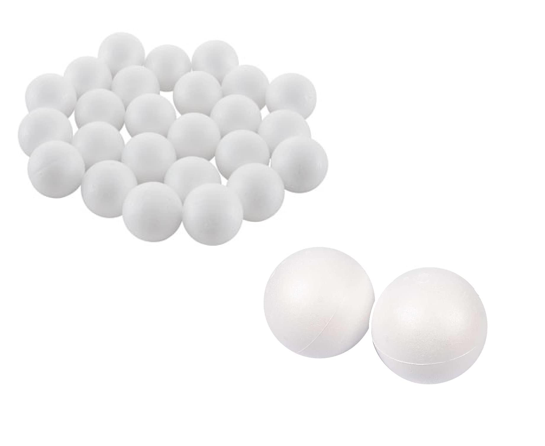 Craftplay Polystyrene balls | White | 6 cm Diameter | Poly spheres | Pack of 30