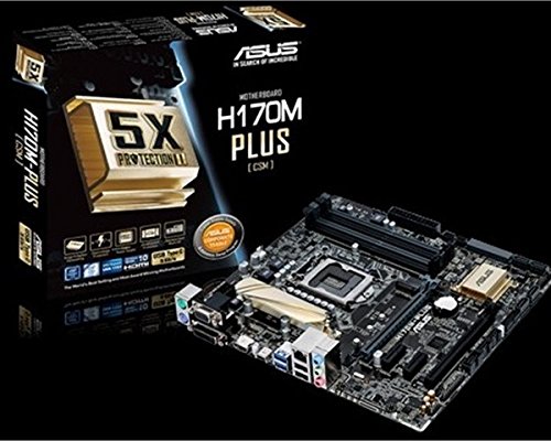 Asus Motherboard H170M-PLUS/CSM/C/SI Core i7/i5/i3 LGA1151 H170 DDR4 PCI Express Micro-ATX Bulk