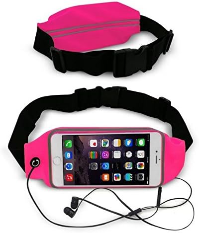 theoutlettablet Belt Bum Bag Sports Running – Running – sweat and Waterproof Reflective with Pocket for Transport Smartphone HTC Desire 626 Shocking Pink