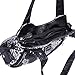 Angelkiss Women Top Handle Satchel Handbags Shoulder Bag Messenger Tote Washed Leather Purses Bag (Black Leopard)