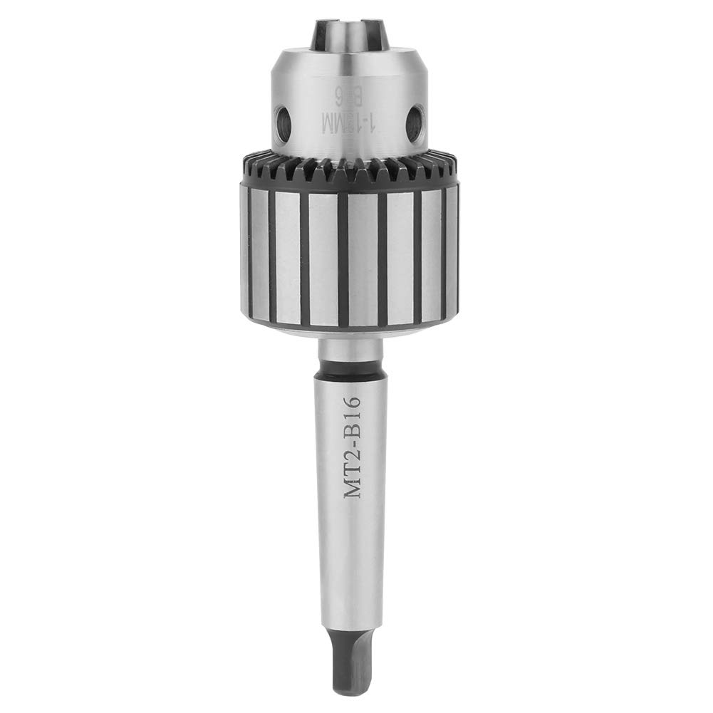 Lathe Drill Chuck 1-13mm Capacity Carbide Steel B16-MT2 Arbor Key Type Mini Tool MT2 Connecting Rods 1-13 mm Rotary for Centering Drilling Tapping Reaming Operation