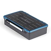 Plano StowAway 3700 Waterproof Deep Open Tackle Box, IPX7 Waterproof, with Rustricor, Single Latch Design, Transparent DuraView Lid, Stackable Storage for Fishing Bait, Lures and Gear