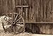Retro Western Style Backdrops - Yeele 9x6ft Wooden Barn Door Farmhouse Wheels Haystack Hay Bales Wagon Wheel Photography Background Cowboy Boy Children Portrait Shooting Studio Props