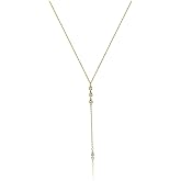 Cuzmly Long Necklaces for Women, Dainty 14k Gold/Silver Plated Lariat Y-Shaped Necklace Layered CZ Drop Necklaces for Women Trendy Jewelry