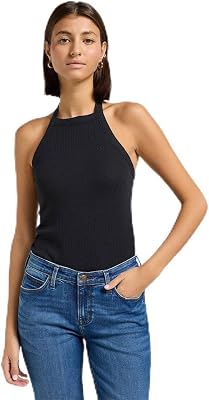 - Tee Shirt Femme - Coupe Slim - Open Back Halter Top - Unionall Black