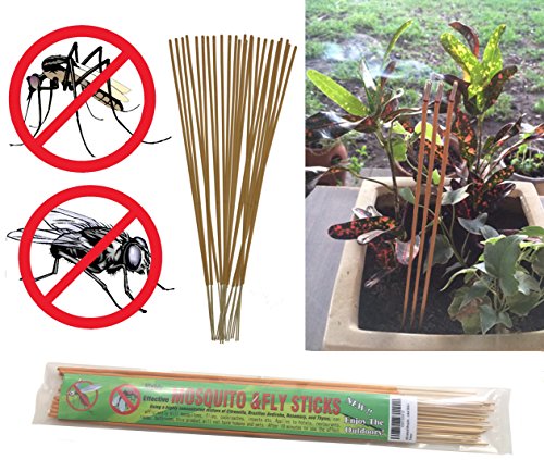 All-natural Mosquito and Fly Repellent Incense Sticks - Citronella, Rosemary, Thyme, Brazilian Andiroba Oil - 30 Count Scented Sticks (Yellow)