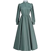 Nuoqi Victorian Dress for Women Long Sleeve Edwardian Dress Renaissance Costume