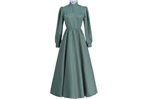 Nuoqi Victorian Dress for Women Long Sleeve Edwardian Dress Renaissance Costume