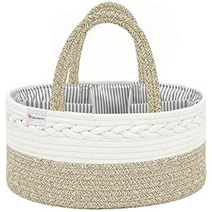 Celesto Baby Diaper Caddy Organizer – Nursery Storage Bin – Car Organizer for Diapers – Changing Table Organizer Basket…