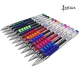 Lasten® 12 Colors Gel Pens Set, Fine Point(0.3 mm)，Gel Ink Pen, Color Pen, Assorted Colors, Great for Children and Adult Coloring Books, Drawing and More