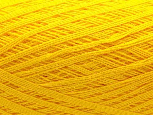 Bright Yellow Size 10 Crochet Cotton Thread Yarn Knitting. 100% Mercerized