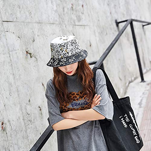 GOYOO Unisex Bucket Hat Blumen Doppelseitig, Faltbar Anglerhut Caps Zum Wandern Camping Reisen Angeln, Baumwolle 56-58cm – Bild 5