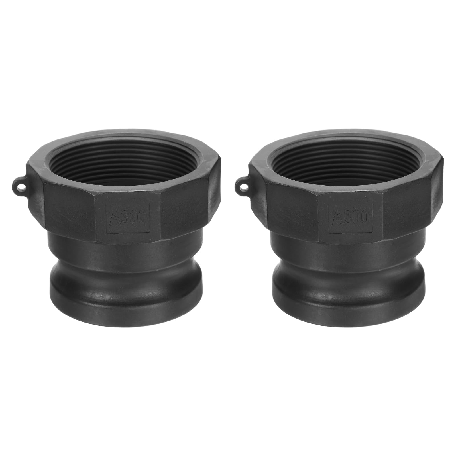 PATIKIL Poly Cam Lock Fittings, 2 Pcs Part a 3" Male Adapter x 3" Female NPT Thread Cam Groove Hose Fittings Polypropylene Cam Lock Fittings, Black