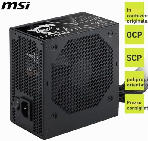 Pro MAG A750BN PCIE5 III Alimentazione PC, 750 W, ATX, 80 Plus Bronzo, ATX 3.1, Compatibile GPU PCIe 5.1, Connettore nativo 12V-2x6 Bicolore, Cavi goffrati