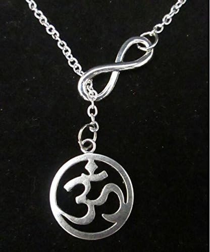 Vintage Silver Infinity Round Ohm Om Lariat Charms Statement Choker Necklaces&pendants DIY Brand Fashion Jewelry for Women