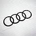 US85 Audi Sport 3D Ring Luggage Lid Adhesive Logo Emblem Badge Sticker Decoration Accessories (Gloss Black)