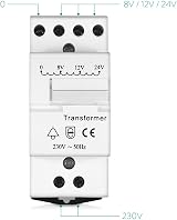 Navaris Door Bell Transformer 8V 12V 24V DIN Rail Mount 230V Mains view 2