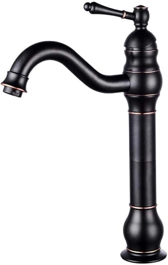 Grifo de Cocina, Grifo de latón aceite frotado bronce negro grifo baño