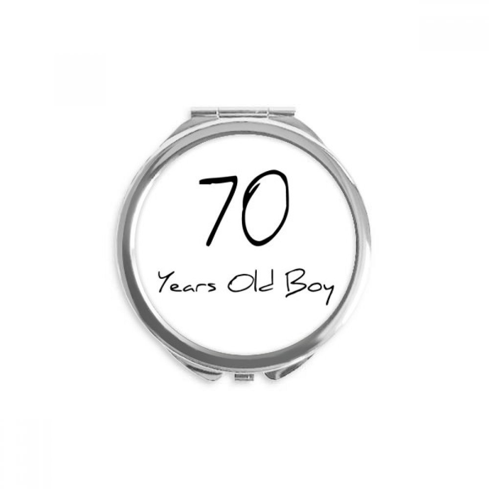 70 years old Boy Age Old Hand Compact Mirror Round Portable Pocket Glass