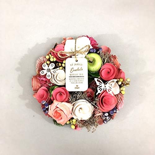 玄関ドア 玄関用 玄関 ドライリース スプリングリース 春リース 母の日 フラワーリース 花輪 通年リース ウッディーロール ナチュラルリース ドライフラワー スモールサイズ 小サイズ 青りんご アップル 永遠の意味 Sサイズ 180mm 直径 60mm 厚み Wr19 C