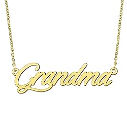 BYBWBL Grandma Name Pendant Necklace 18k Gold