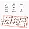 FELiCON-Wireless-Bluetooth-Keyboard-Compact-84-keys-Lightweight-KeyboardRetro-StyleMatte-TextureTypewriter-DesignCompatible-with-Android-iOS-Windowsfor-PCLaptopSmartphone-Pink FELiCON 308i Retro Wireless Keyboard, Bluetooth Silent Cute Computer Keyboard with Round Punk Compact 84 keys…