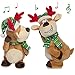 Simply Genius Dancing Reindeer: Animated Christmas Character, 14” Stuffed Animal Plush Christmas Twerking Naughty Reindeer with Music