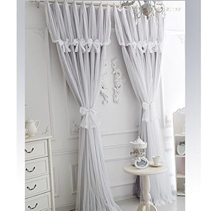 Amazon Com Fadfay White Lace Fancy Sheer Curtain Romantic Girls