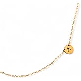 HotMixCold Sideways Tiny Personalized Initial Circle Pendant Necklace, Minimal Custom Monogram Jewelry for Her