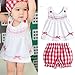 Comemall Kids Baby Girls Tops Polka Dot Lace Shirts T-shirt Shorts Pants Outfits Sets (12-18months, Lattice+Scarf)