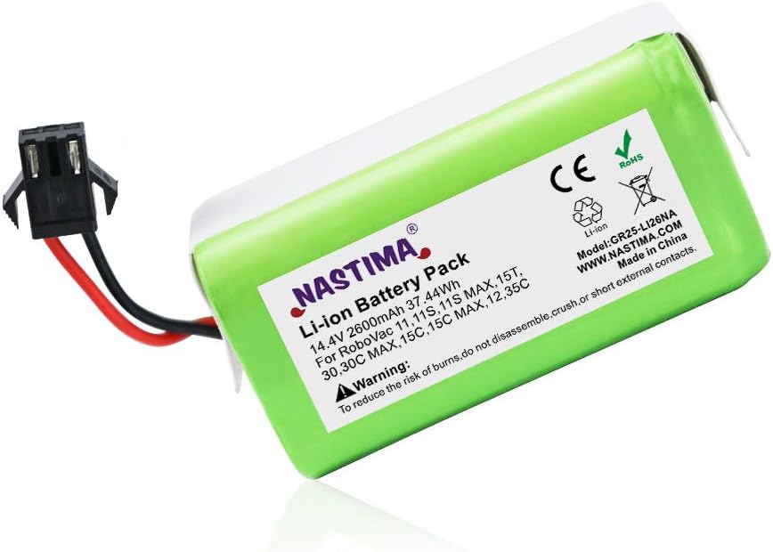 NASTIMA 14.4V 2600mAh Batería de Repuesto de Iones de Litio Compatible con Conga Excellence 990, 950, 1090, Eufy RoboVac 11, 11S, 11S MAX, 30, 15C, 15T, 12, 35C y Ecovacs Deebot N79, N79S, DN622