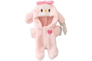 QIAPU Doll Clothes (No Doll) - 17cm Doll Pink Bodysuit,, Fashionable labubu Doll Clothes(Style 3)