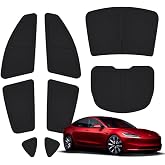 TESBEAUTY 8-piece Camping Privacy Curtain Especially Designed for Tesla Model 3, Upgraded 5-Layer Thickness Camping Shades, Windshield Cover, Sunshades, Camping Screens UV Blocker Foldable 100% Fit