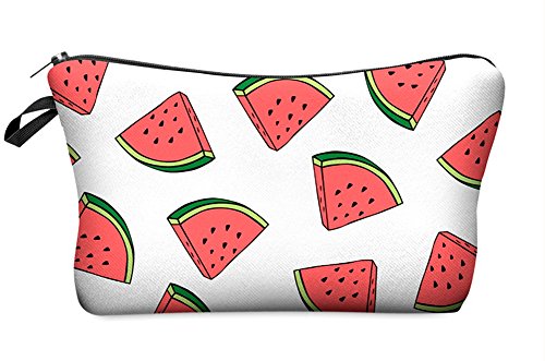 StylesILove Cute Graphic Pouch Travel Case Cosmetic Makeup Bag (Watermelon White)