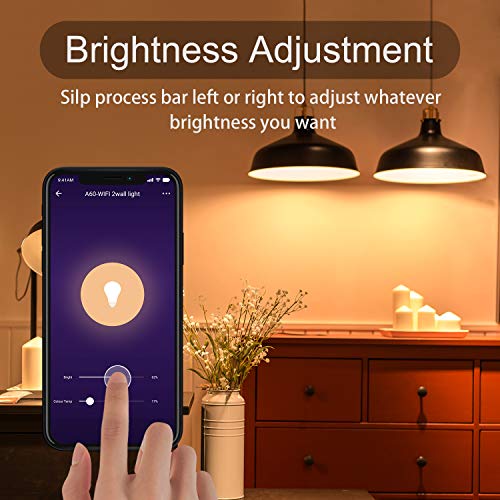 Smart LED Light Bulb E12 Candelabra Bulb WiFi Color Changing LED Bulbs, Dimmable Ceiling Fan Light 40W Equivalent, Smart Chandelier Lighting Work with Alexa Google Home for Home Room Decor (4 Pack)