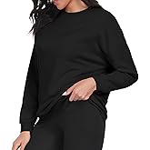 Naprzsnza Classic Crewneck Sweatshirt for Women - Relaxed Fit Soft Comfortable Pullover with Ribbed Cuffs and Hem