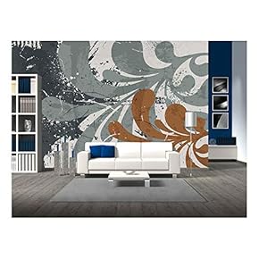 Vector - Abstract Vintage Background with Leaf - Removable Wall Mural | Self-Adhesive Large Wallpaper - 66x96 inches